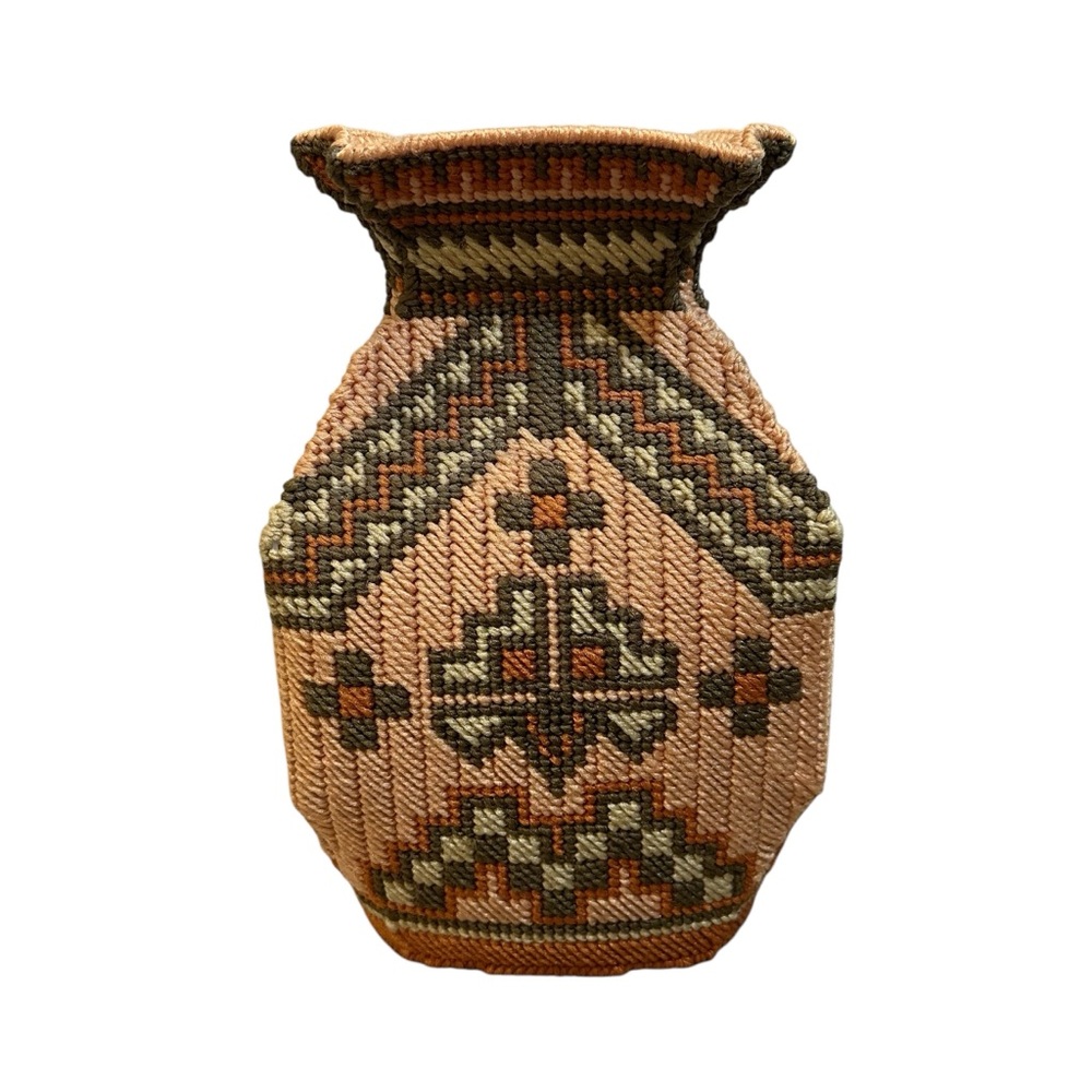 Southwestern Needlepoint Yarn Vase